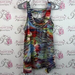 Bellina tank top rainbow abstract fairy hem Multicolor Sleeveless Women's Top
